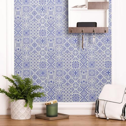 Main Street – 24-Pack of 8 x8 Peel and Stick Backsplash Wallpaper Tiles – Removable Self Adhesive Wall Tile for Kitchen, Renter-Friendly for Your Home and DIY Projects (Patina Copper)