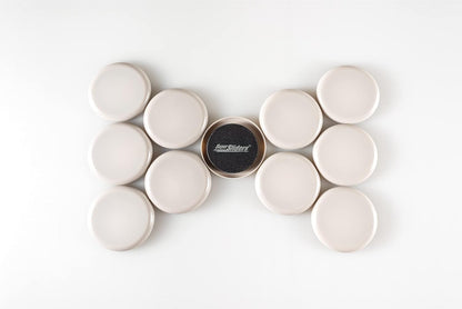 Super Sliders 2 1/2" Round Reusable Furniture Sliders- Easily Move Small to Medium Sized Items Across Carpet 8 Pack Beige
