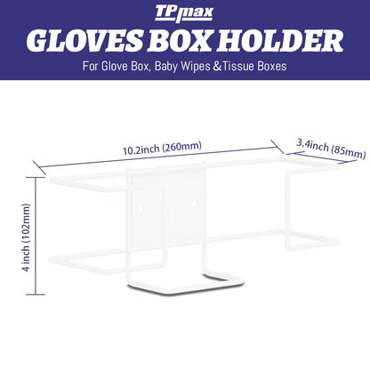 TPmax L Size Gloves Box Holder Glovesbox Wire Rack Dispenser for Gloves,Tissues Paper Towels Organizer - Mounting Accessories Included - Holds 1 Box - Perfect for Lab, Food Service and Home