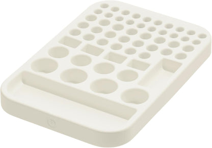 iDesign Plastic Divided Battery Organizer Insert, Coconut | 7.6" x 11.1" x 1"