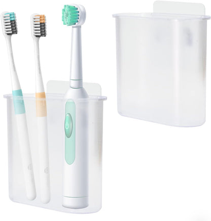 Toothbrush Holders Wall Mounted, Self Adhesive Tooth Brush Holder for Bathroom Electric Toothbrush Toothpaste Razor Bathroom Accessories(Clear)