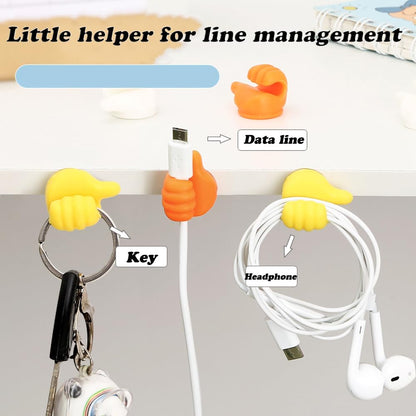 30Pcs Creative Silicone Thumb Wall Hook - Multifunction Adhesive Cable Clip ，self Adhesive Thumb Hook Cable Organizer Clips Key Hanger (30)