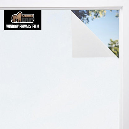 Gorilla Guard Window Privacy Film, Removable Two Way Sun Blocking, Reusable No Residue Stickers, Strong Static Clings to Glass Windows, Decorative Bathroom Door Coverings, 17.5 x 78.7 Inch, Frosted
