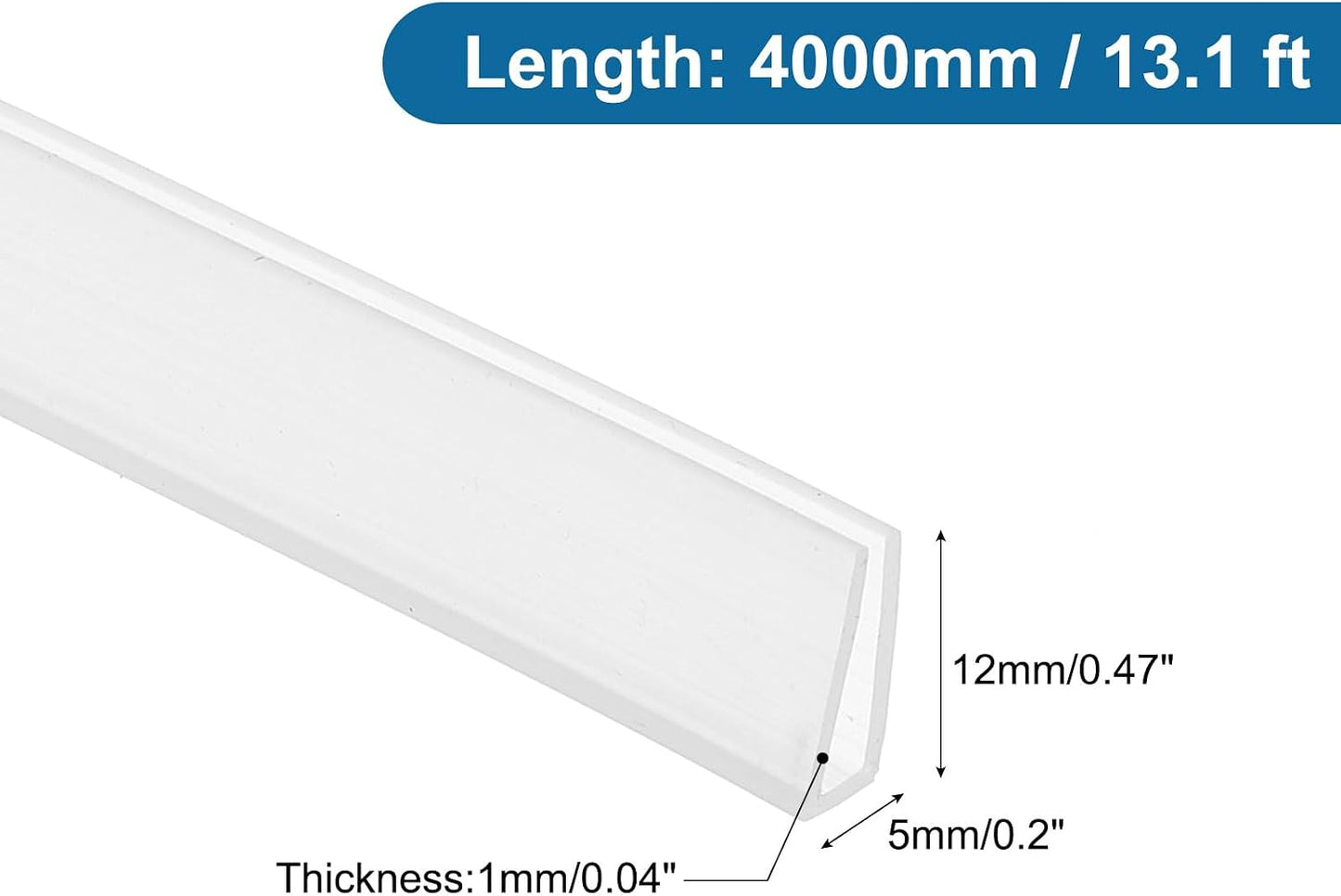 PATIKIL U Channel Edging Trim, 26Ft Sheet Metal Edge Guard Protector Rubber Edge Trim Air Sealed Seal Strip, 5/64" Slot, Fits 1/16"-5/64" Edge, 9/32" x5/128 x5/32