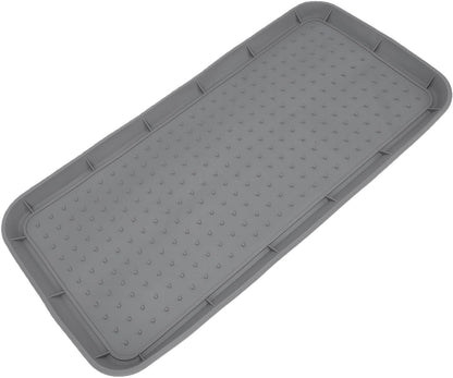 Bewinner Non Slip Silicone Shoe Tray with Raised Lip Heavy Duty Boot Mat Organizer for Entryway, 30x15 Inch Indoor Outdoor Use - Boot Tray for Front Door, Mudroom, Drying Shoes & Pet (Grey)