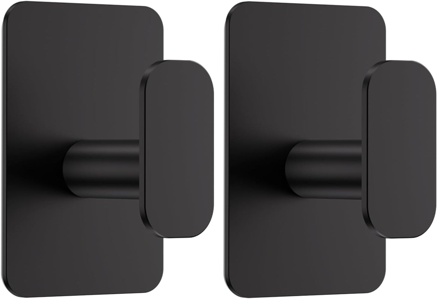 Heavy Duty Adhesive Hooks - 26lb Max, Sticky Wall Hooks Waterproof Stainless Steel for Hanging Towel, Coat, Robe, Towel Hooks Stick on Bathroom, Kitchen, Shower, Door (Black, 4 Pack)