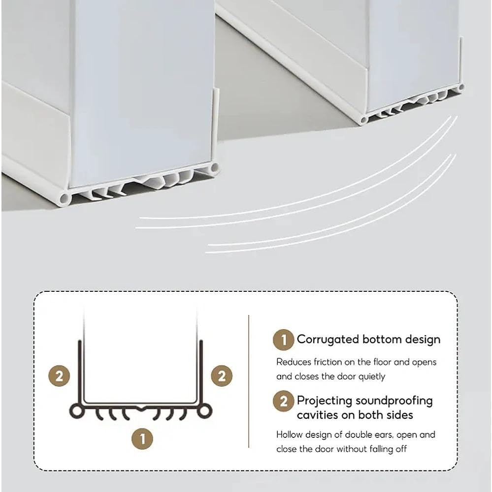 Upgrade Vinyl Door Seal Strip Bottom 35×2 Inch Adjustable Door Sweeps Door Draft Stoppers for Bottom of Door Easy to Install Under Door Weather Stripping, Blocks Dust/Insects/Noise
