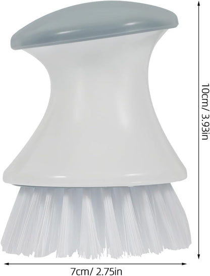 TOYANDONA 2pcs Kitchen Scrub Brush for Cleaning Dishes and Pans Round Head Stiff Bristles Plastic Handle Small Dishwashing Scrubber for Sink and Vegetable Cleaning