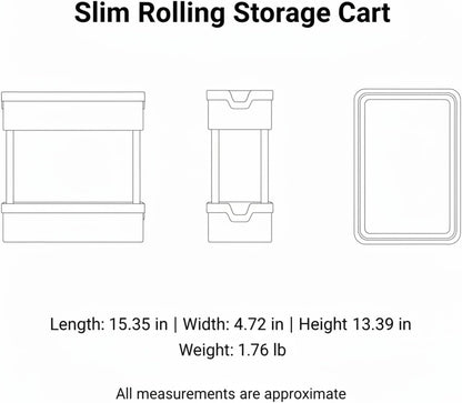 Slim Rolling Storage Cart, 4.7-Inch Wide Mobile Organizer for Narrow Gaps in Kitchen, Bathroom, and Laundry (1 PC)
