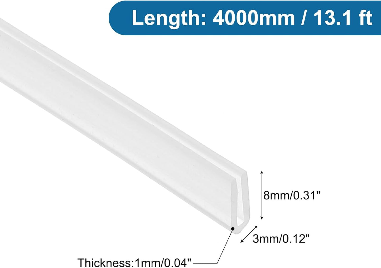 PATIKIL U Channel Edging Trim, 26Ft Sheet Metal Edge Guard Protector Rubber Edge Trim Air Sealed Seal Strip, 5/64" Slot, Fits 1/16"-5/64" Edge, 9/32" x5/128 x5/32