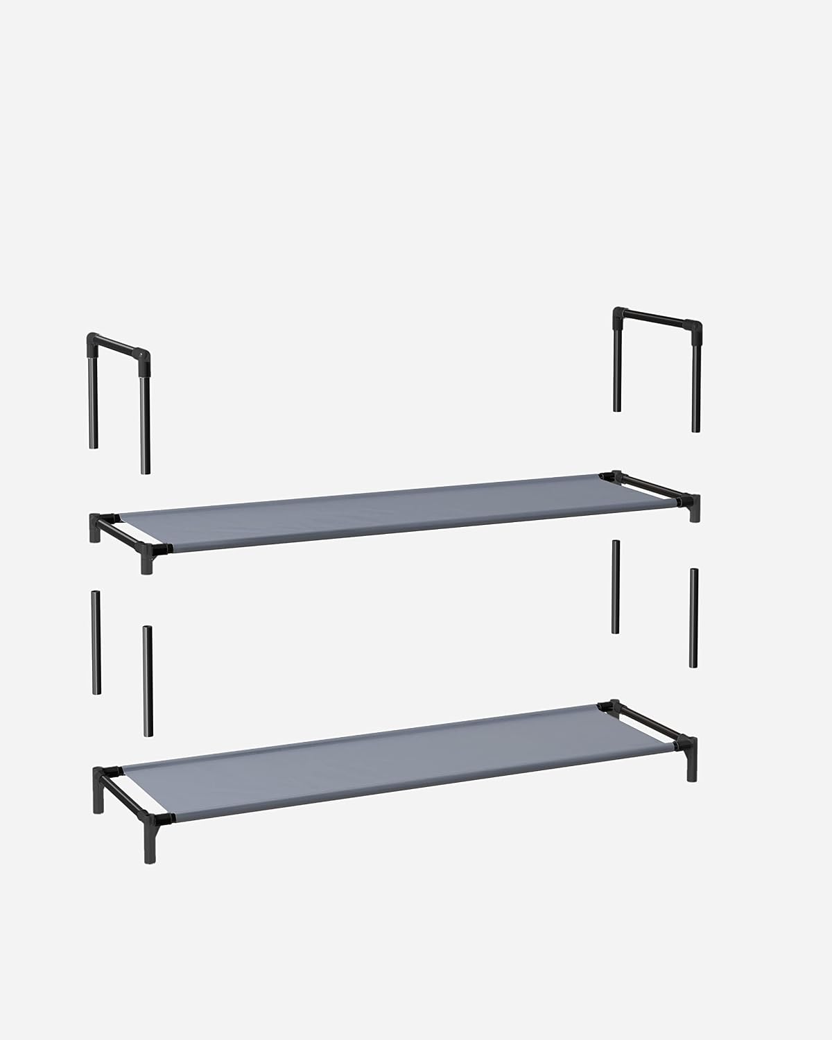 SONGMICS Shoe Rack, 10-Tier Shoe Shelf, Shoe Storage Organizer, 11 x 17.7 x 68 Inches, Metal Frame, Non-Woven Fabric Shelves, for Entryway, Bedroom, Black ULSH010B02