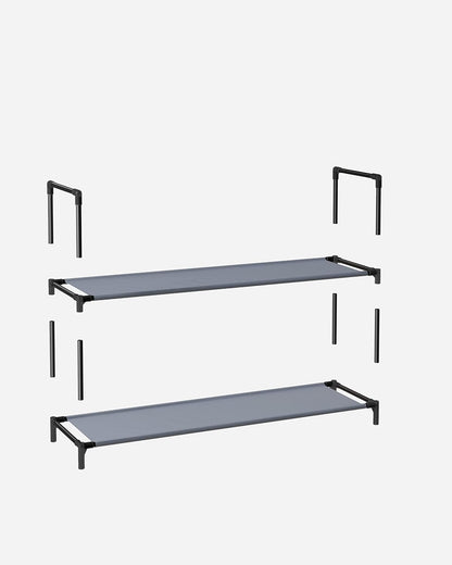 SONGMICS Shoe Rack, 10-Tier Shoe Shelf, Shoe Storage Organizer, 11 x 17.7 x 68 Inches, Metal Frame, Non-Woven Fabric Shelves, for Entryway, Bedroom, Black ULSH010B02