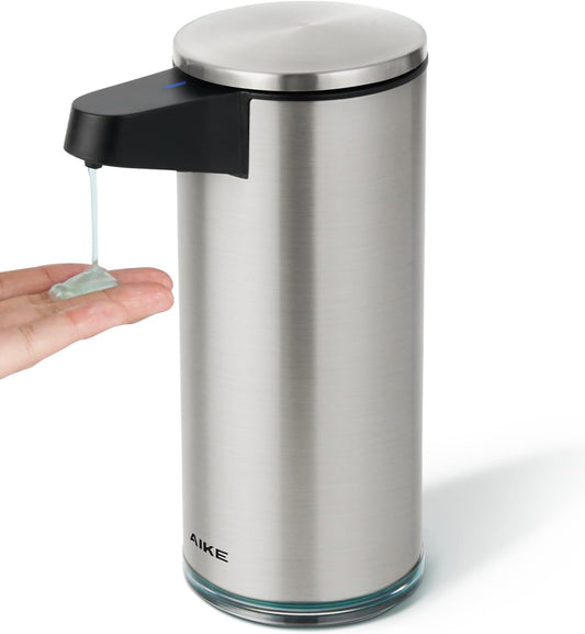 AIKE SensePro Automatic Soap Dispenser Type-C Rechargable, Stainless Matte Black Coating 12.8 fl.oz. for Liquid Soap