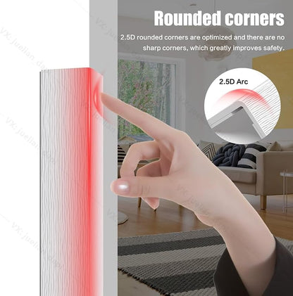 Wall Corner Protector, Walls Edge Protector，Self-Adhesive Wall Corner Guards,PVC Double Side Edge Protector， Furniture Stairs Guard (Gray 2PCS 90cm/35.4in)
