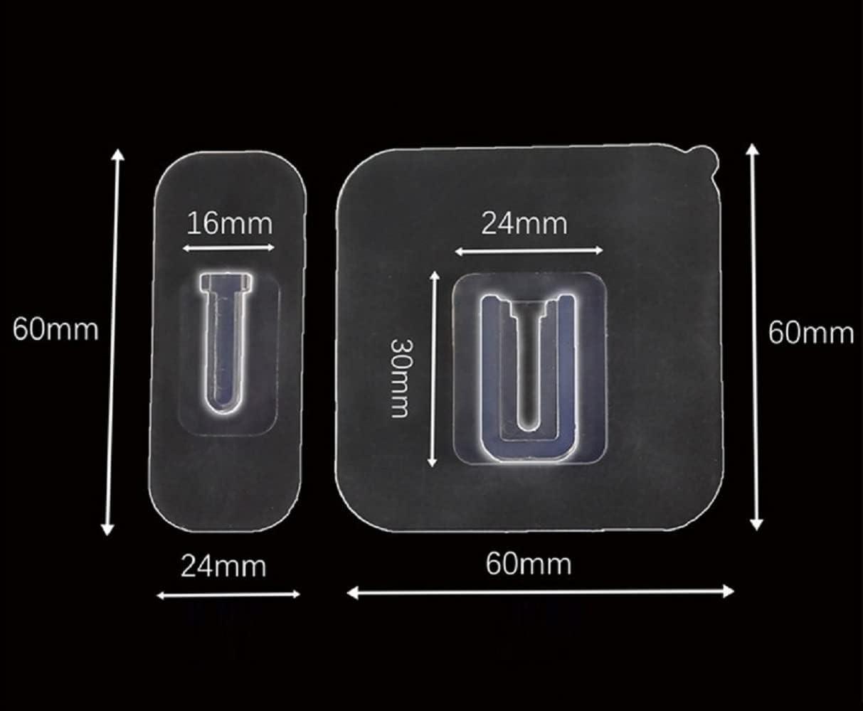 6 Pairs New Double Sided Adhesive Wall Hooks Utility Hooks,13.2lb(Max) Self Adhesive Hooks,Wall Hooks for Hanging Heavy Duty, Waterproof and Oil-Proof, More Space (Available for Curved surface)