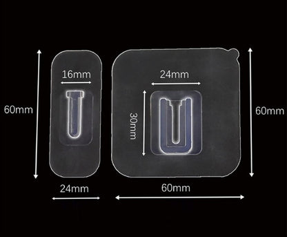 6 Pairs New Double Sided Adhesive Wall Hooks Utility Hooks,13.2lb(Max) Self Adhesive Hooks,Wall Hooks for Hanging Heavy Duty, Waterproof and Oil-Proof, More Space (Available for Curved surface)
