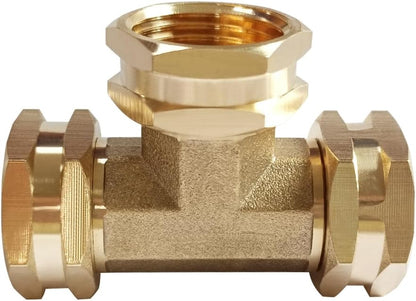Joywayus 2PCS Brass 3/4" GHT Garden Hose Splitter Body Backyard 2 Way Y Shaped Swivel Connector Threaded Pipe Fitting Coupler Adapter with Washer