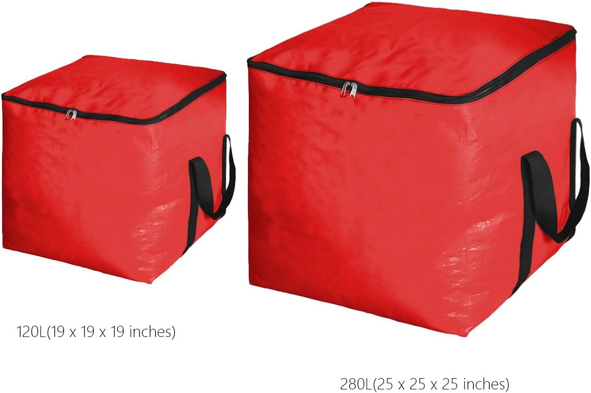 Extra Large Cube Moving Bags (Blue, 25"x25"x25") | Heavy Duty, Water-Resistant, Foldable, For Clothes, Bedding, Blankets & Pillows, Reusable Alternative to Moving Boxes