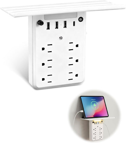 Saker Outlet Concealer Power Strip | 5ft Flat Plug Extension Cord with 3 Outlets,1625W | Universal Size Outlet Cover Baby Proofing | Cover Extension Cord for Kitchen, Home and Office