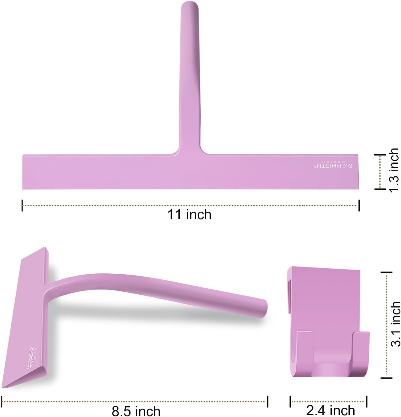 Shower Glass Cleaner Squeegee, 9 Inch Width Silicone Bathroom Squeegee for Shower, Glass, Car Window, Mirror - Green