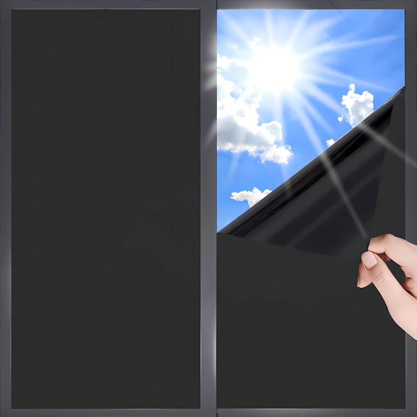 Niviy Frosted Glass Window Privacy Film Decorative, Static Cling Bathroom Window Frosting Film Day and Night Windows Cling Home Glass Door Cover, 17.5 inch x 78.7 inch