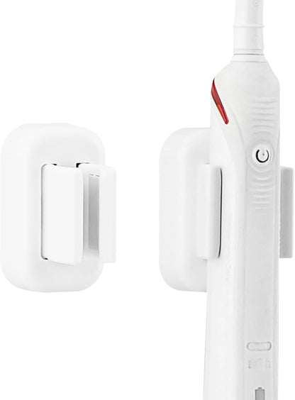2 PCS Toothbrush Holder Wall Mounted with Cover for Bathroom, Self Adhesive Toothbrush Storage Organizer for Shower, Mini Toothbrush Hanger Rack for Dorm, Cabinet (Black)
