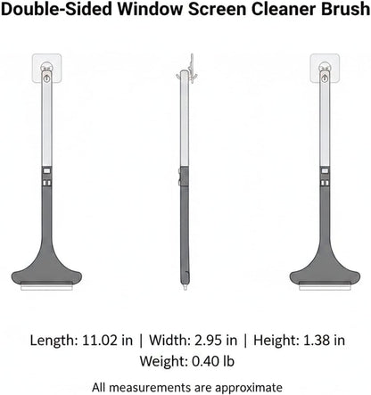 Versatile Double-Sided Screen & Glass Cleaning Brush, Multipurpose Mesh Tool for Fixed Windows, Durable PP Plastic