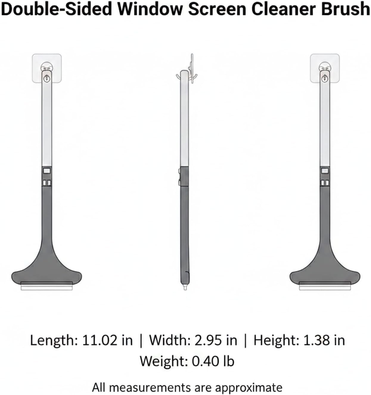 Clean Fixed Window Screens Without Removal: Double-Sided Mesh Brush Tool, Durable PP Plastic