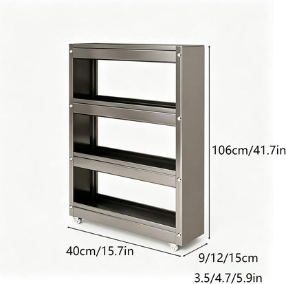Slim Storage Cart with Multi-Width Options, Carbon Steel Rolling Utility Cart, Narrow Gap Organizer for Kitchen Next to Fridge, Bathroom, Laundry Room(Gray 6-Tier 5.9" W x 66.9" H) - Colors A