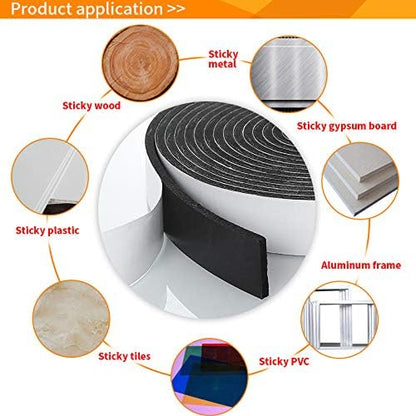 Weather Stripping Door Seal Strip for Doors and Windows, 1In x 1/8In x 33Ft x 2 Roll Foam Insulation Tape Self Adhesive,Sound Proof,Weatherstrip,Pipe Cooling, Air Conditioning Seal Strip - Colors B