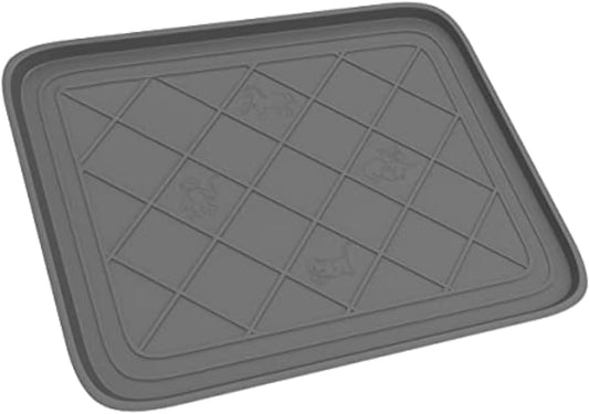 All Weather Boot Tray - Small Water Resistant Plastic Utility Shoe Mat for Indoor and Outdoor Use in All Seasons by Stalwart (Grey)