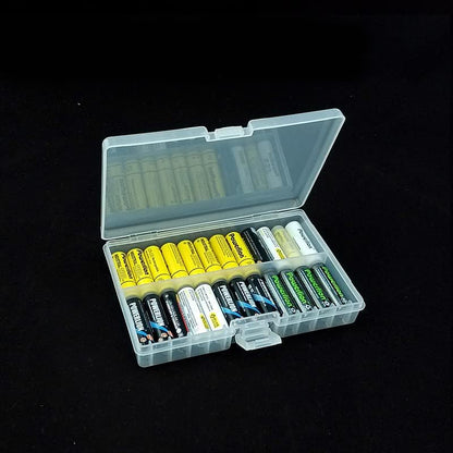 Fielect AAA/AA/C/D Battery Storage Case Holder Organizer Box Transparent
