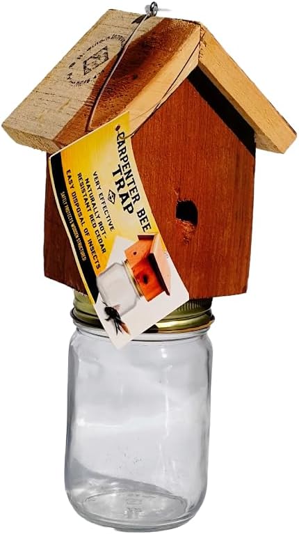 Wood Carpenter Bee Trap for Outside - Wood Boring bee Trap - Amish-Made Rustic Cedar Outdoor Hanging- Insect Traps Removes Carpenter Bee