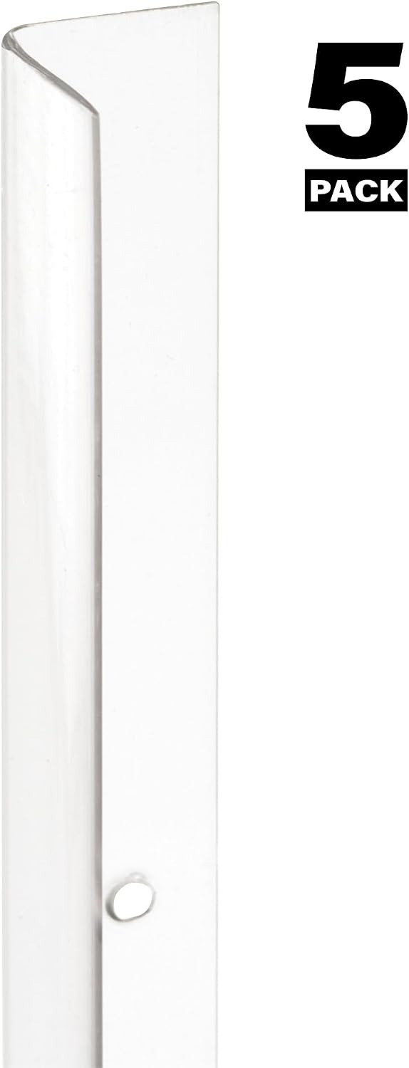 Prime-Line MP9130 Corner Shield Perforated, 1-1/8 In. x 48 in, Vinyl Construction, Clear, Fasteners Included (5 Pack)
