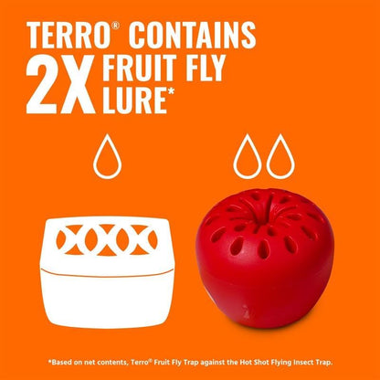 Terro Fruit Fly Traps for Indoors (6 Pack) + 270 Days of Lure Supply