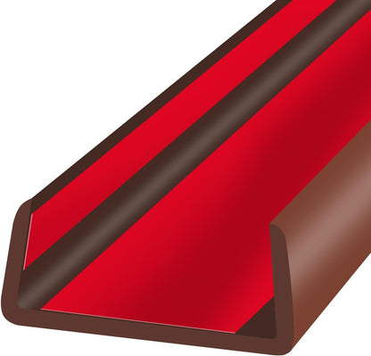Slimline Cabinet Door Edge Protector, 3/4" Self Adhesive Peel and Stick Rubber Edge Guards, Flexible U Shaped Strips for Kitchen & Garbage Drawer Fronts, Edge Trims for Desks and Shelfves, Black, 10Ft