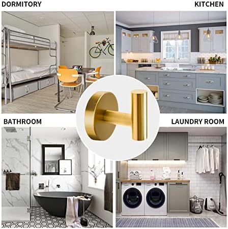 Vuzvuv Adhesive Hooks White SUS304 Stainless Steel - Self Adhesive Heavy Duty Waterproof Wall Hooks for Towel, Coat, Robe in Bathrooms Kitchen Hotel (2-Pack)