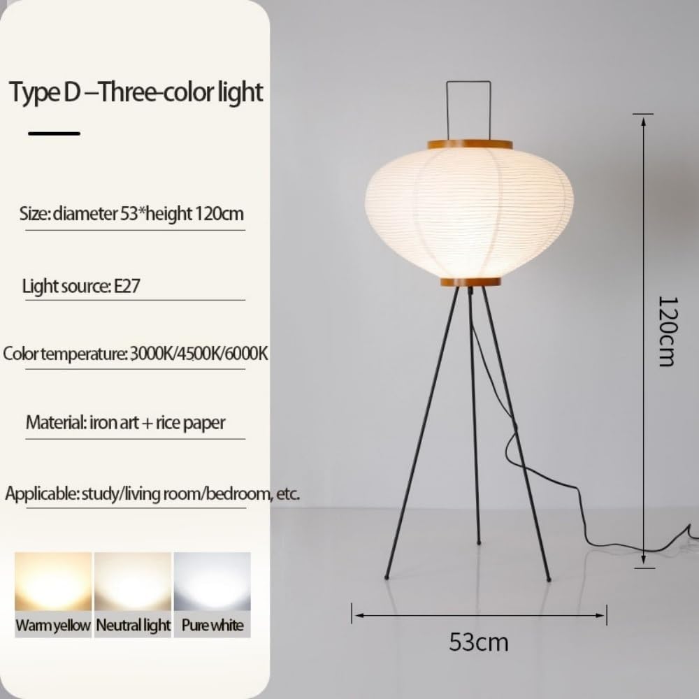 Floor Lamp Modern Dimmable Japanese Rice Paper Lantern Lamp Rice Paper Floor Lamp(A)