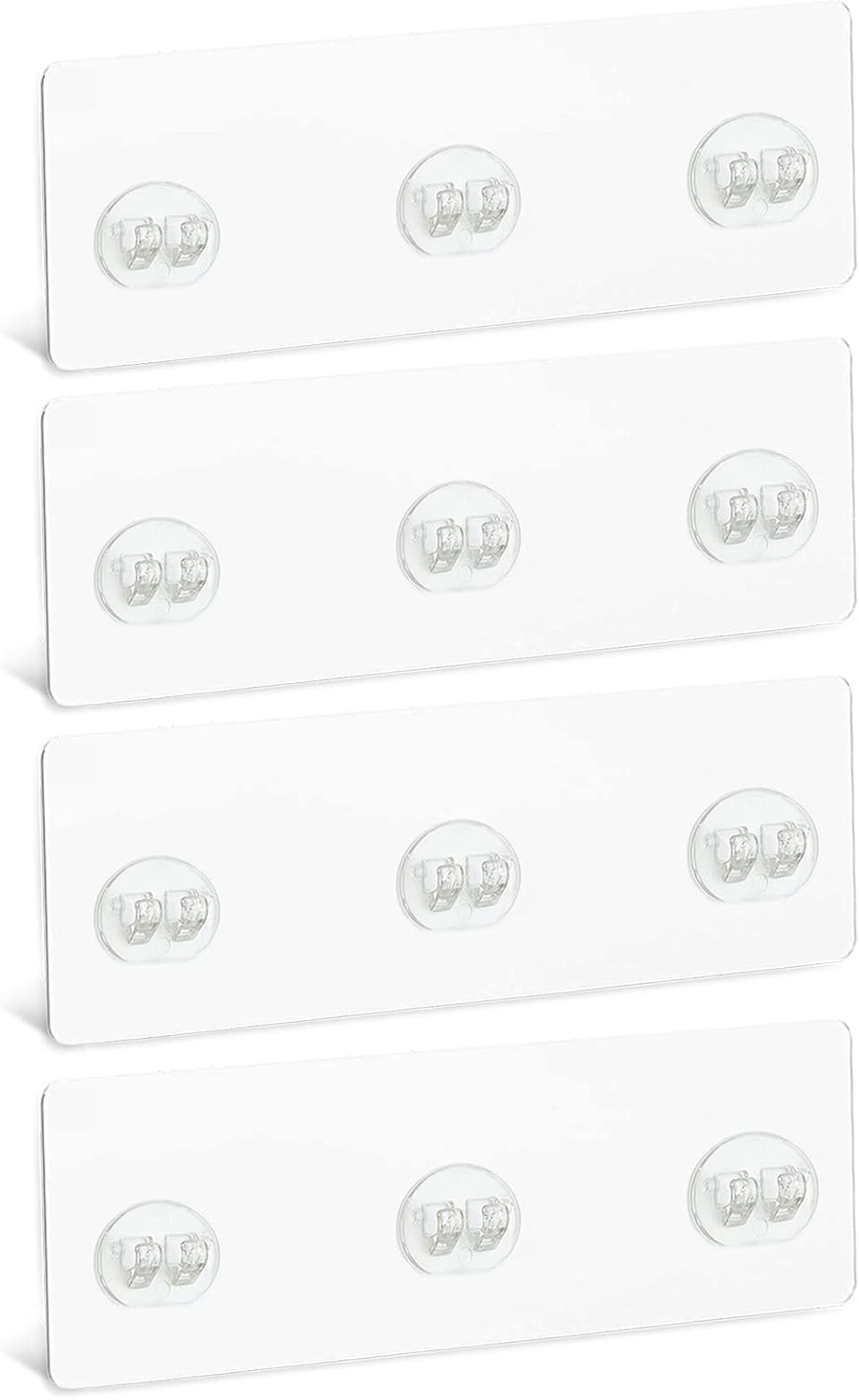 4PCS Shower Caddy Adhesive Sticker Replacement Hook for Corner Shower Caddy Bathroom Rack Shelf Soap Dish Basket Wall Hanging Hook with Strong Sticky, No Drilling