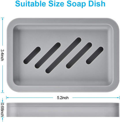 2PCS Draining Soap Dishes, Dishwashing Sponge Holder with Water Tray | Dishwashing Sponge Soap Holder with Water Tray,Keep the Place Dry,Easy to Clean Soap Cases, Suitable for Kitchen,Bathroom