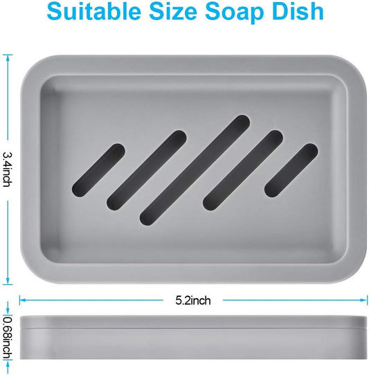2PCS Draining Soap Dishes, Dishwashing Sponge Holder with Water Tray | Dishwashing Sponge Soap Holder with Water Tray,Keep the Place Dry,Easy to Clean Soap Cases, Suitable for Kitchen,Bathroom