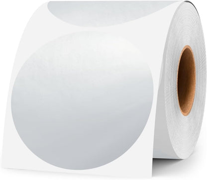 3 Inch White Color Code Dot Stickers,500 PCS Round Labels Stickers in Dispenser Box for Organization, Inventory,Classroom