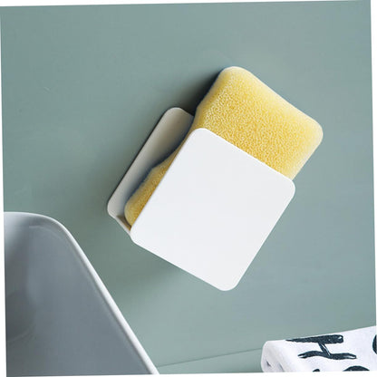 Luxshiny 2Pcs Sponge Holder Kitchen Sink Drain Rack Punch Wall Mounted Storage Organizer for Cleaning Cloths Sponges and Soap Quick Drying Design for Kitchen and Bathroom Use