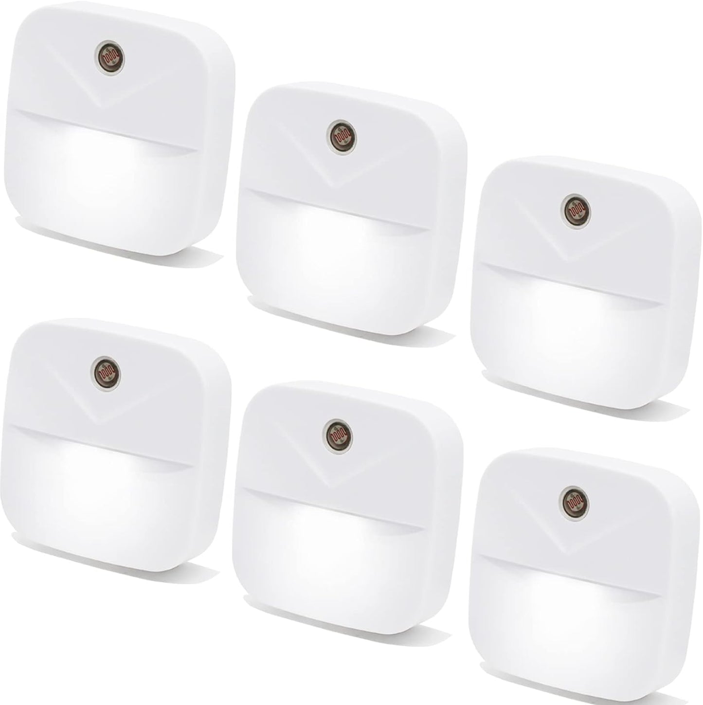 6 Pack Night Light Plug in, White LED Nightlights with Smart Dusk to Dawn Sensor, Plug into Wall Nightlights Suitable for Bedroom, Bathroom, Hallway, Kitchen, Stairs, Kids, Adults