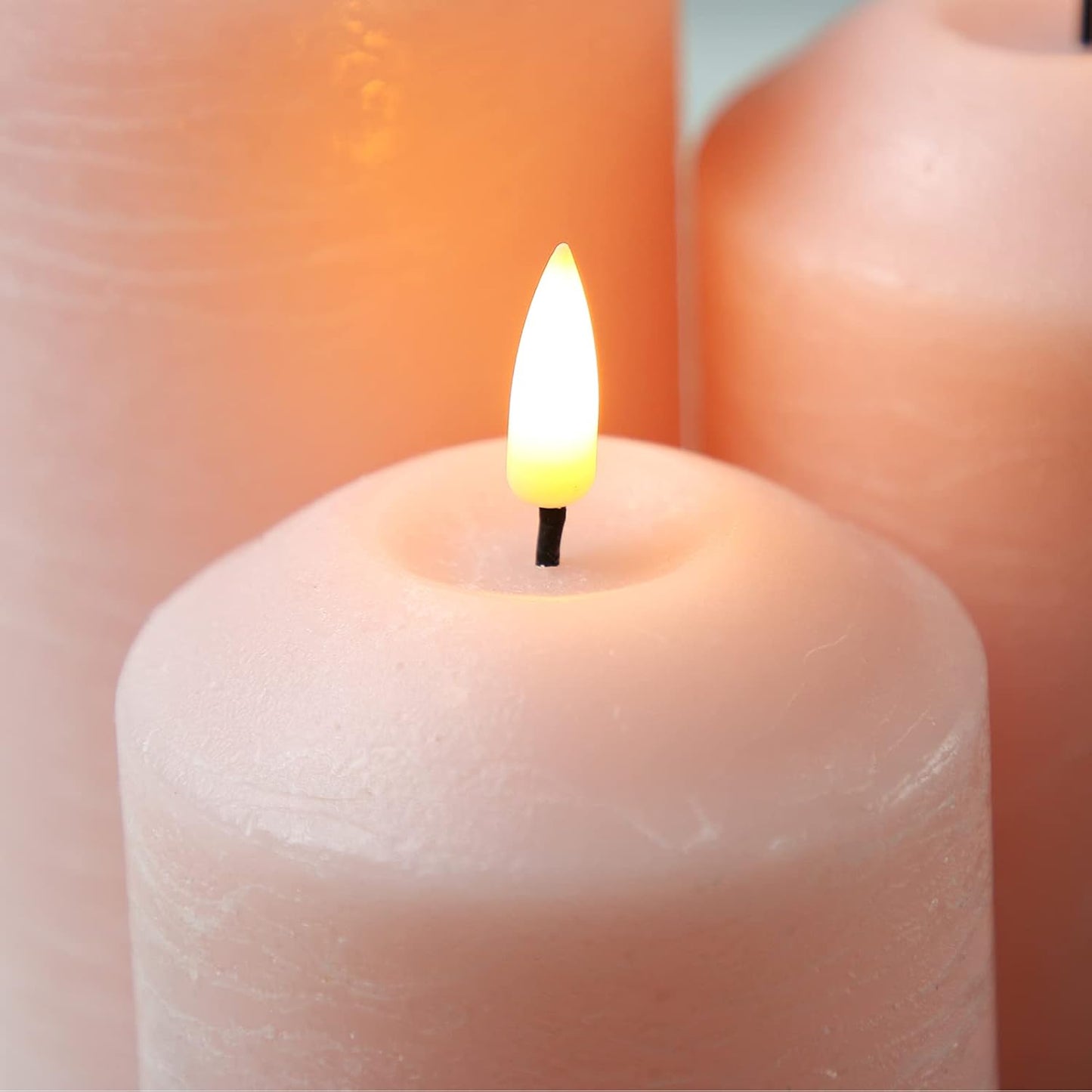 Eywamage White Flameless Pillar Candles with Remote, Flickering LED Candles Battery Powered Real Wax Set of 3