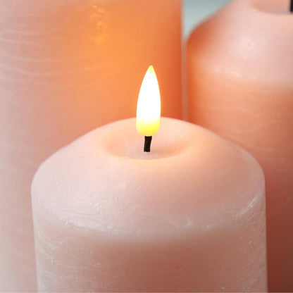 Eywamage White Flameless Pillar Candles with Remote, Flickering LED Candles Battery Powered Real Wax Set of 3