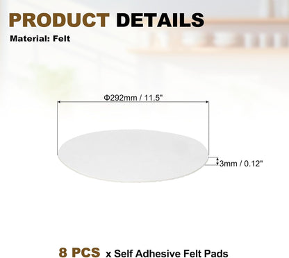 uxcell 32Pcs Non Slip Furniture Pads, 3" Round Self Adhesive Felt Bumpers Noise Reducing Furniture Feet Floor Protector for Chairs Tables Furniture Legs (White 0.2" Thick) - Colors B