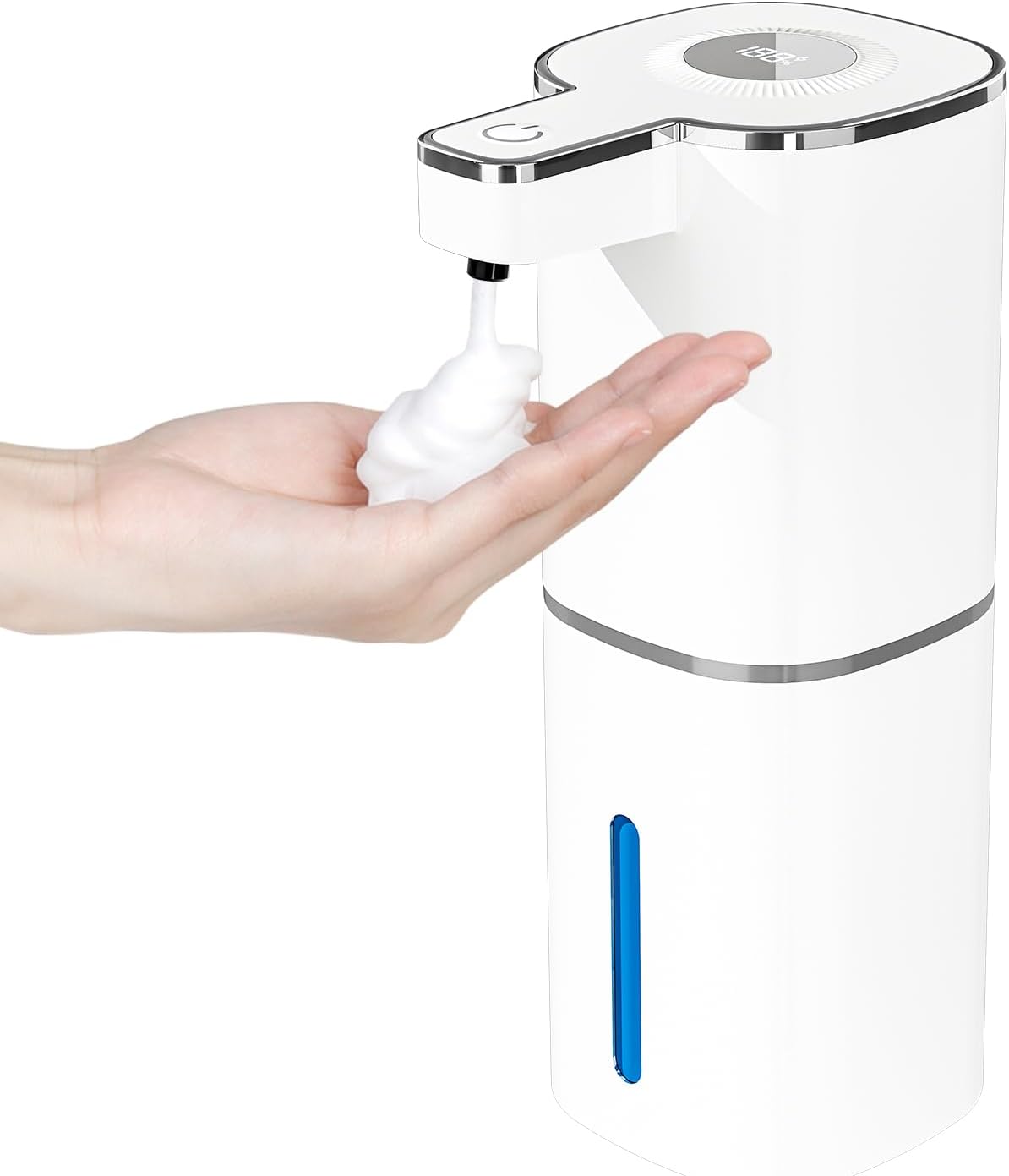 Automatic Foaming Soap Dispenser, Touchless Rechargeable Hand Soap Dispenser, 4 Adjustable Levels, 1200mAh Battery, Large Display, for Kitchen & Bathroom (Black, Foaming)