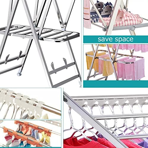 Foldable Portable Space Saving Clothes Drying Rack, Wall Mounted Clothes Rack, Clothes Drying Racks Outdoor,for Drying Cap, Face Mask, Socks, Towels, Underwear, Diapers