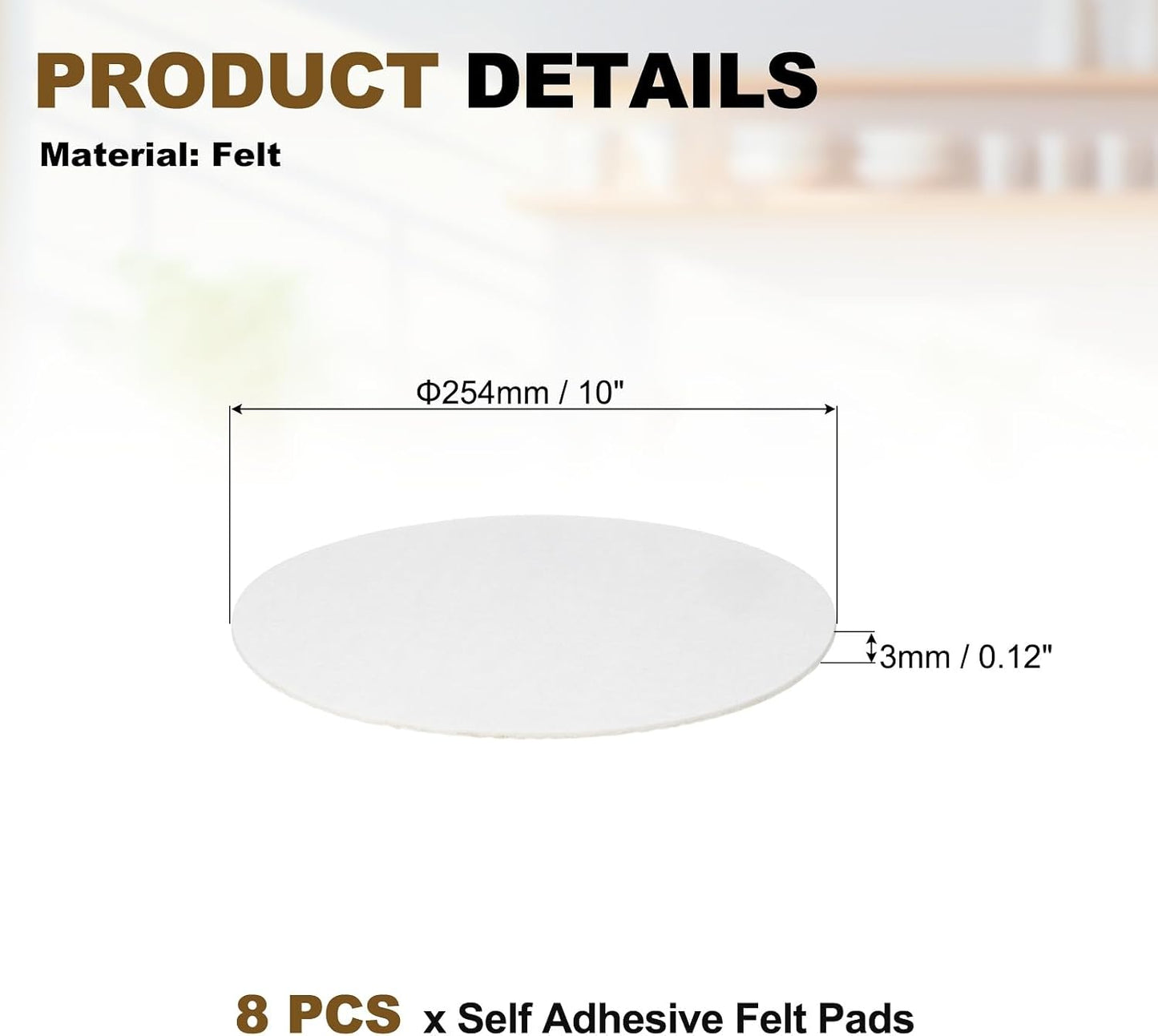 uxcell 32Pcs Non Slip Furniture Pads, 3" Round Self Adhesive Felt Bumpers Noise Reducing Furniture Feet Floor Protector for Chairs Tables Furniture Legs (White 0.2" Thick) - Colors B